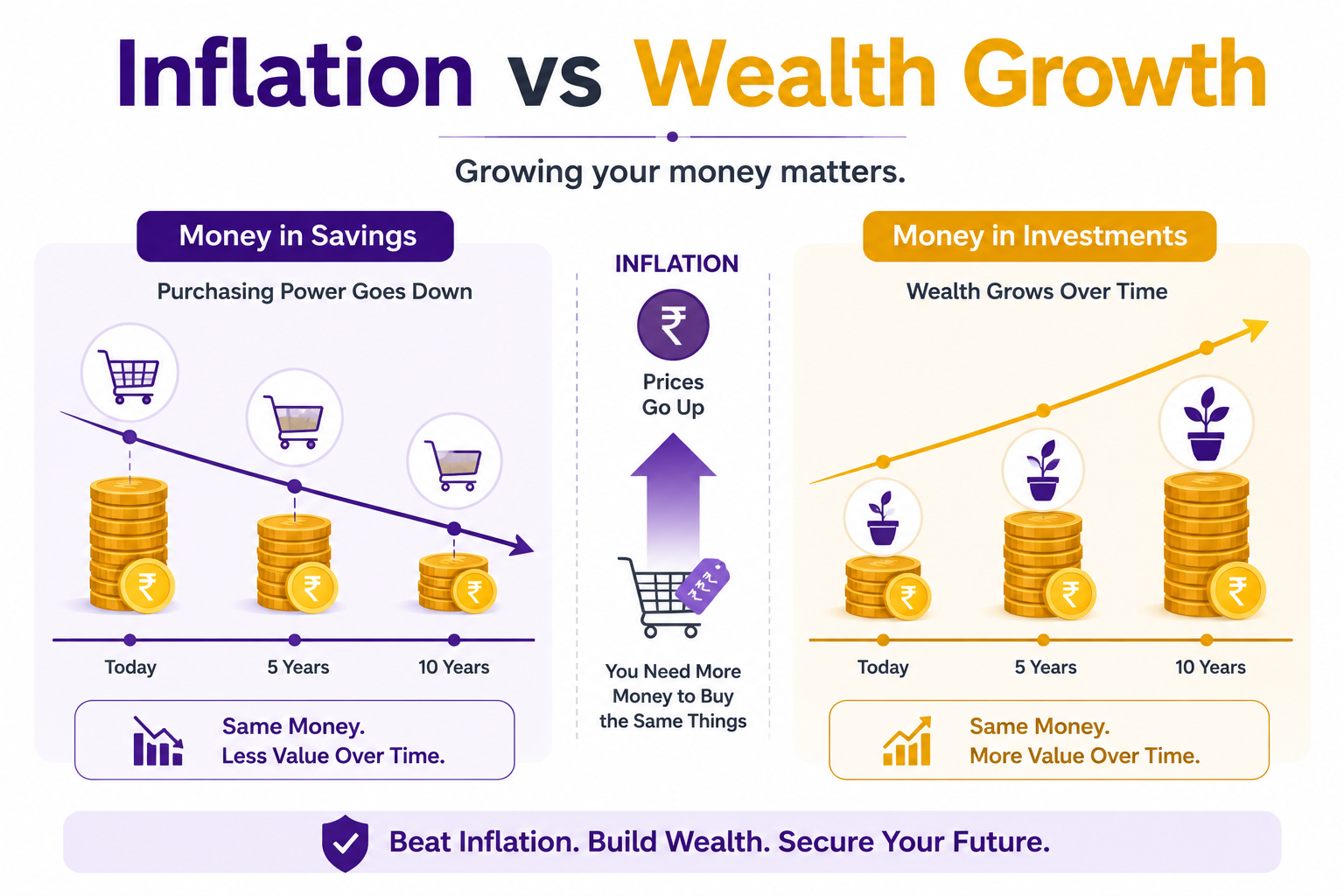 Inflation vs wealth growth comparison